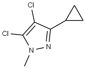 4,5-dichloro-3-cyclopropyl-1-methyl-1H-pyrazole 结构式