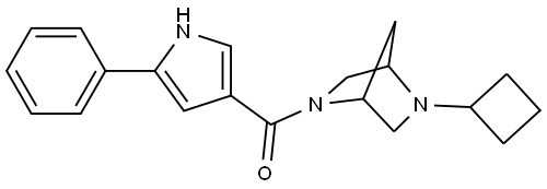 (5-环丁基-2,5-二氮杂双环[2.2.1]庚-2-基)(5-苯基-1H-吡咯-3-基)甲酮 结构式