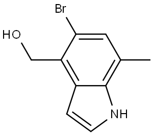 (5-bromo-7-methyl-1H-indol-4-yl)methanol 结构式