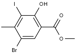 Methyl 5-bromo-2-hydroxy-3-iodo-4-methylbenzoate 结构式