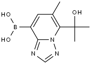 (5-(2-羟基丙-2-基)-6-甲基-[1,2,4]三唑并[1,5-A]吡啶-8-基)硼酸 结构式