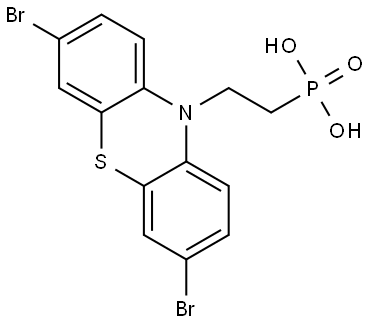 2-(3,7-二溴-10H-吩噻嗪-10-基)乙基]膦酸 结构式