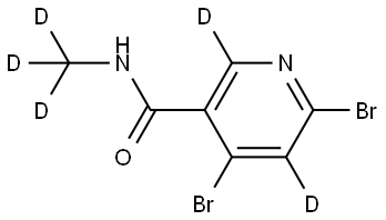 4,6-dibromo-N-(methyl-d3)nicotinamide-2,5-d2 结构式