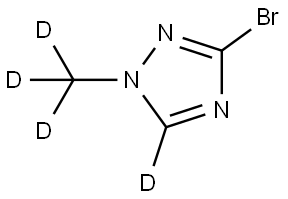 3-bromo-1-(methyl-d3)-1H-1,2,4-triazole-5-d 结构式