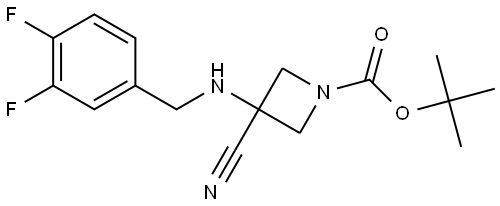 叔丁基 3-氰基-3-((3,4-二氟苄基)氨基)氮杂环丁烷-1-羧酸酯 结构式