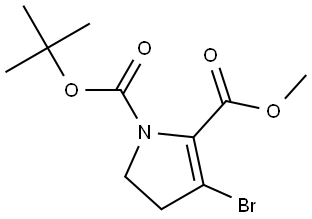 3-溴-4,5-二氢-1H-吡咯-1,2-二羧酸1-叔丁酯 结构式