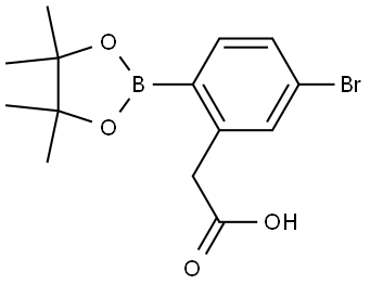 2-(5-溴-2-(4,4,5,5-四甲基-1,3,2-二氧硼杂环戊烷-2-基)苯基)乙酸 结构式