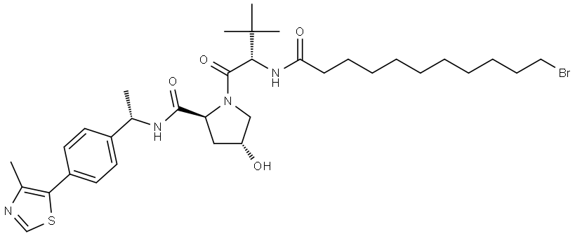 化合物 (S,R,S)-AHPC-ME-C10-BR 结构式