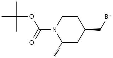 tert-butyl (2S,4R)-4-(bromomethyl)-2-methylpiperidine-1-carboxylate 结构式