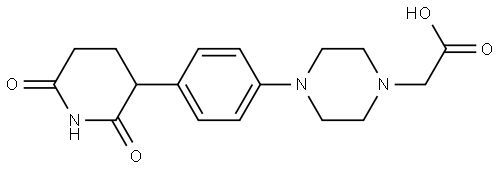 1-Piperazineacetic acid, 4-[4-(2,6-dioxo-3-piperidinyl)phenyl]- 结构式