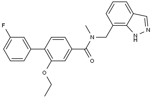 N-((1H-I吲唑-7-基)甲基)-2-乙氧基-3'-氟-N-甲基-[1,1'-联苯]-4-甲酰胺 结构式