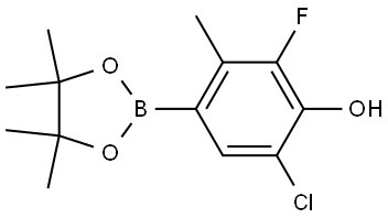 6-Chloro-2-fluoro-3-methyl-4-(4,4,5,5-tetramethyl-1,3,2-dioxaborolan-2-yl)phenol 结构式