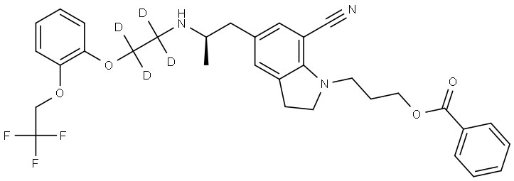 Benzoyl Silodosin Nitrile-d4 Impurity 结构式
