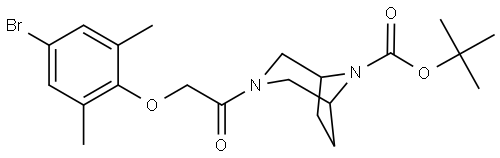 3-[2-(4-溴-2,6-二甲基苯氧基)乙酰基]-3,8-二氮杂二环[3.2.1]辛烷-8-羧酸叔丁酯 结构式