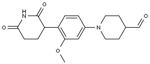 1-(4-(2,6-dioxopiperidin-3-yl)-3-methoxyphenyl)piperidine-4-carbaldehyde 结构式