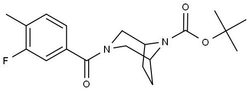 3-(3-氟-4-甲基苯甲酰基)-3,8-二氮杂二环[3.2.1]辛烷-8-羧酸叔丁酯 结构式