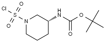 (R)-(1-(氯磺酰基)哌啶-3-基)氨基甲酸叔丁酯 结构式