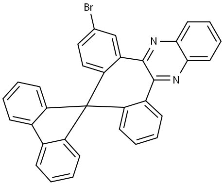 7-BROMOSPIRO[DIBENZO[3,4:6,7]CYCLOHEPTA[1,2-B]QUINOXALINE-10,9'-FLUORENE] 结构式