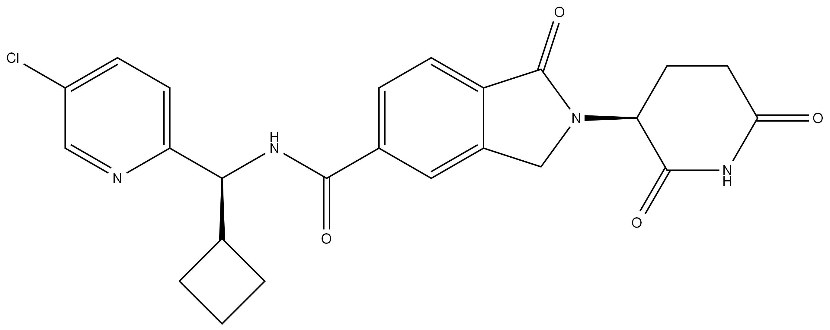 1H-Isoindole-5-carboxamide, N-[(S)-(5-chloro-2-pyridinyl)cyclobutylmethyl]-2-[(3S)-2,6-dioxo-3-piperidinyl]-2,3-dihydro-1-oxo- 结构式