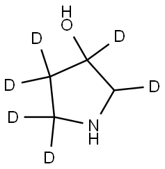 pyrrolidin-2,3,4,4,5,5-d6-3-ol 结构式