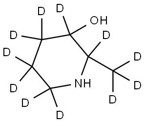 2-(methyl-d3)piperidin-2,3,4,4,5,5,6,6-d8-3-ol 结构式