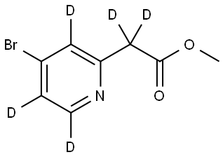 methyl 2-(4-bromopyridin-2-yl-3,5,6-d3)acetate-d2 结构式