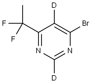 4-bromo-6-(1,1-difluoroethyl)pyrimidine-2,5-d2 结构式