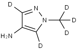 1-(methyl-d3)-1H-pyrazol-3,5-d2-4-amine 结构式