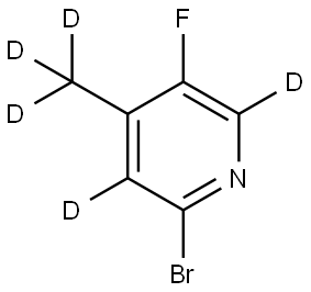 2-bromo-5-fluoro-4-(methyl-d3)pyridine-3,6-d2 结构式