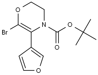 tert-butyl 6-bromo-5-(furan-3-yl)-2,3-dihydro-4H-1,4-oxazine-4-carboxylate 结构式