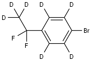 1-bromo-4-(1,1-difluoroethyl-2,2,2-d3)benzene-2,3,5,6-d4 结构式