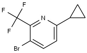 3-bromo-6-cyclopropyl-2-(trifluoromethyl)pyridine 结构式