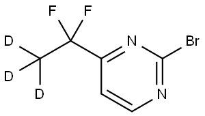 2-bromo-4-(1,1-difluoroethyl-2,2,2-d3)pyrimidine 结构式