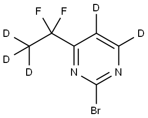 2-bromo-4-(1,1-difluoroethyl-2,2,2-d3)pyrimidine-5,6-d2 结构式