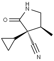 (3R,4S)-3-cyclopropyl-4-methyl-2-oxo-pyrrolidine-3-carbonitrile 结构式