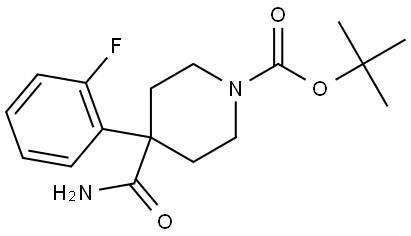 1-Piperidinecarboxylic acid, 4-(aminocarbonyl)-4-(2-fluorophenyl)-, 1,1-dimethylethyl ester 结构式