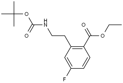 2-[2-(BOC-氨基)乙基]-4-氟苯甲酸乙酯 结构式