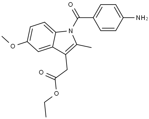 1-(4-氨基苯甲酰基)-5-甲氧基-2-甲基-1H-吲哚-3-乙酸乙酯 结构式