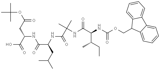 FMOC-ILE-AIB-LEU-ASP(OTBU)-OH 结构式