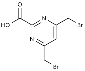 4,6-bis(bromomethyl)pyrimidine-2-carboxylic acid 结构式