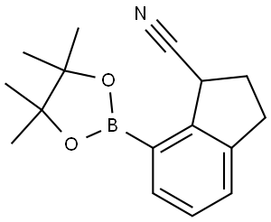 7-(4,4,5,5-四甲基-1,3,2-二氧杂硼烷-2-基)-2,3-二氢-1H-茚-1-腈 结构式