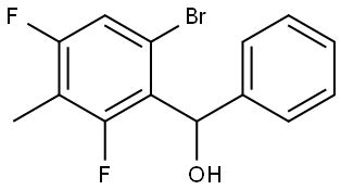 (6-bromo-2,4-difluoro-3-methylphenyl)(phenyl)methanol 结构式