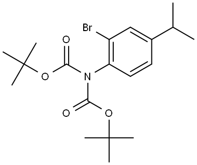 3-溴-4-(N,N-二叔丁氧羰基胺基)异丙苯 结构式