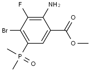 methyl 2-amino-4-bromo-5-(dimethylphosphoryl)-3-fluorobenzoate 结构式