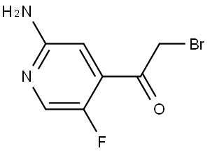 1-(2-氨基-5-氟吡啶-4-基)-2-溴乙烷-1-酮 结构式