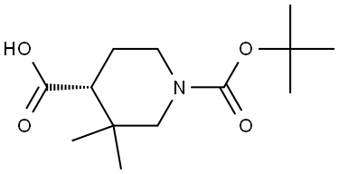 (4R)-1-tert-butoxycarbonyl-3,3-dimethyl-piperidine-4-carboxylic acid 结构式