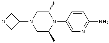 5-[(2S,6S)-2,6-dimethyl-4-(oxetan-3-yl)piperazin-1-yl]pyridin-2-amine 结构式