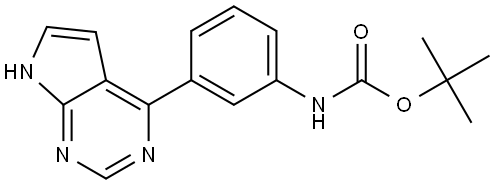 (3-(7H-吡咯并[2,3-D]嘧啶-4-基)苯基)氨基甲酸叔丁酯 结构式