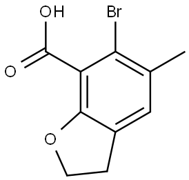 6-bromo-5-methyl-2,3-dihydro-1-benzofuran-7-carboxylic acid 结构式