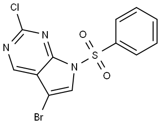 5-溴-2-氯-7-(苯基磺酰基)-7H-吡咯并[2,3-D]嘧啶 结构式